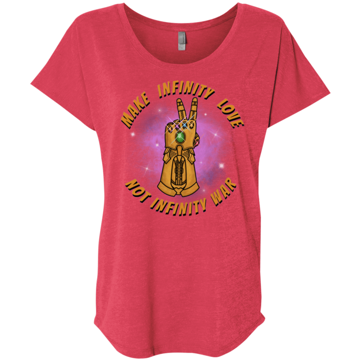 T-Shirts Vintage Red / X-Small Infinity Peace Triblend Dolman Sleeve