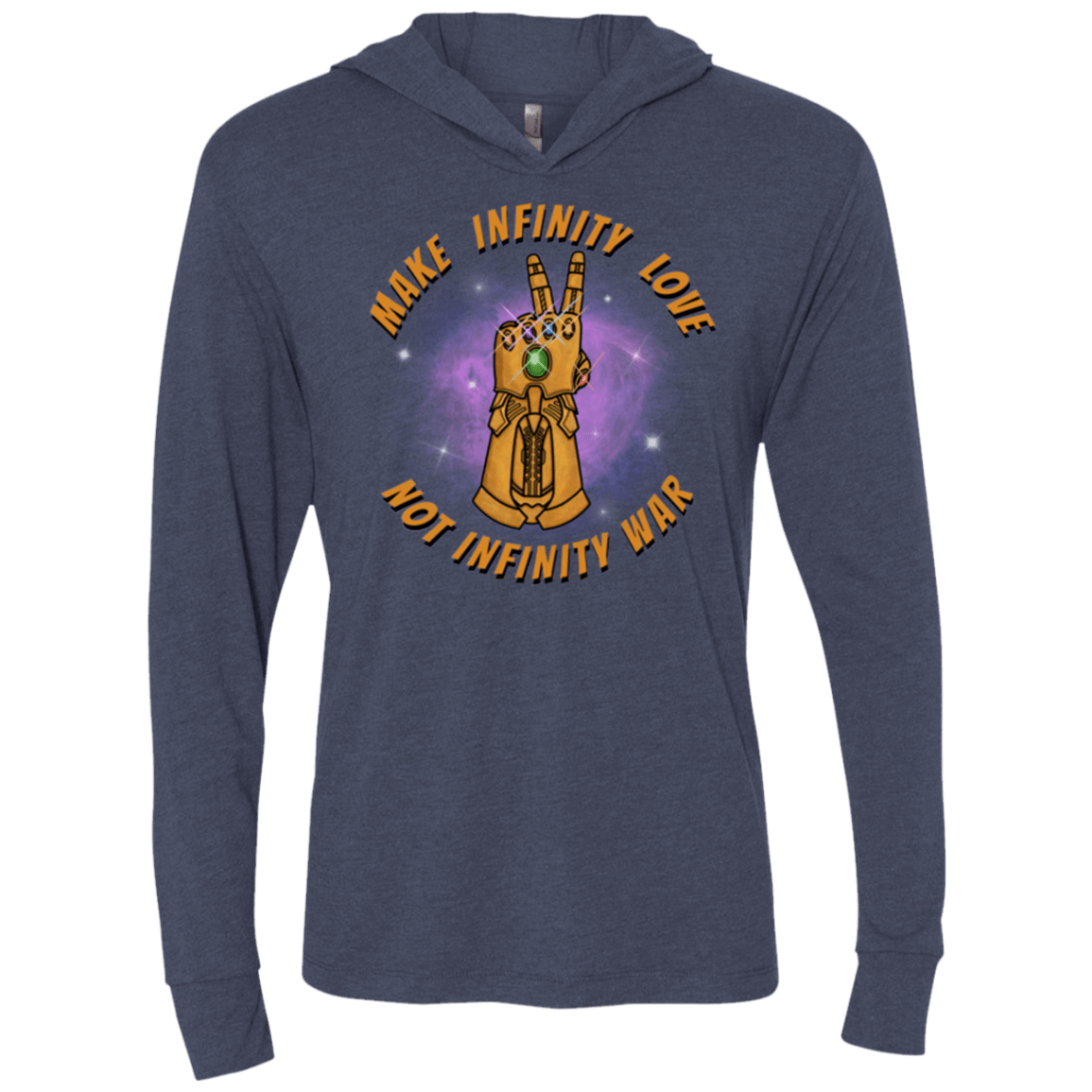 T-Shirts Vintage Navy / X-Small Infinity Peace Triblend Long Sleeve Hoodie Tee