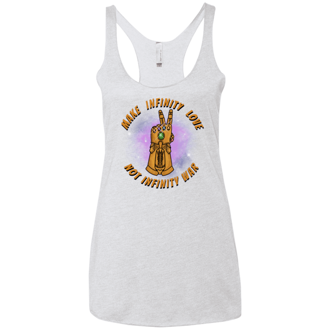 T-Shirts Heather White / X-Small Infinity Peace Women's Triblend Racerback Tank
