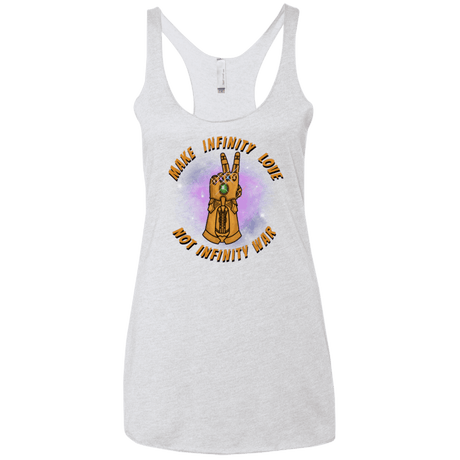 T-Shirts Heather White / X-Small Infinity Peace Women's Triblend Racerback Tank