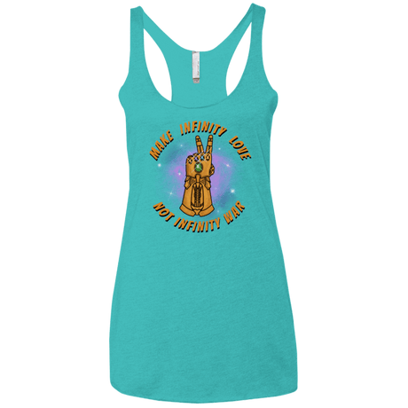 T-Shirts Tahiti Blue / X-Small Infinity Peace Women's Triblend Racerback Tank