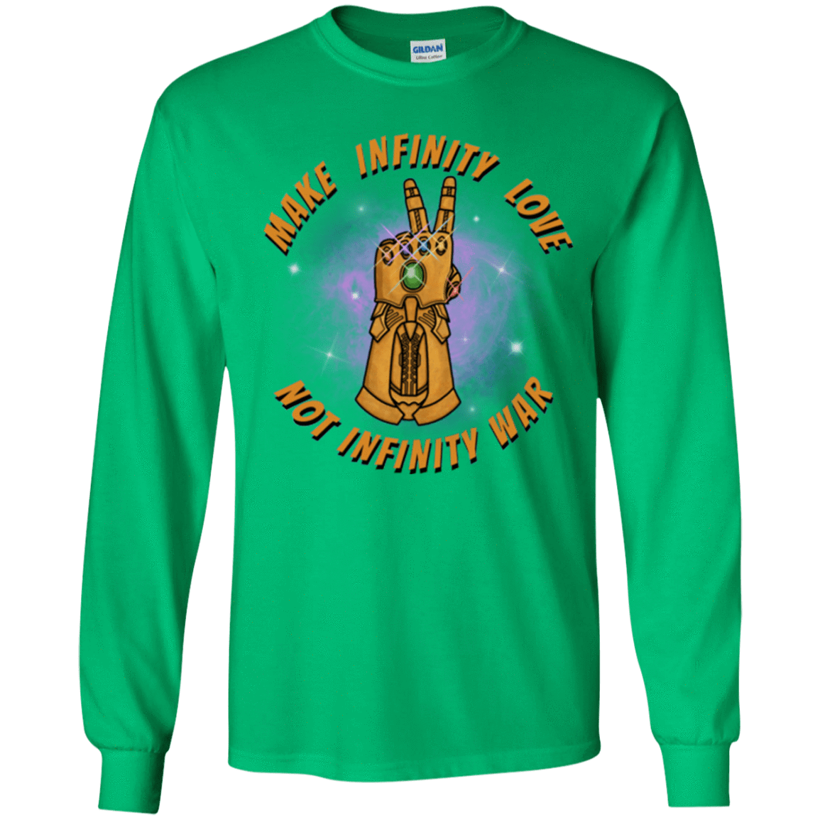 T-Shirts Irish Green / YS Infinity Peace Youth Long Sleeve T-Shirt