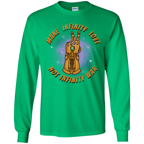 T-Shirts Irish Green / YS Infinity Peace Youth Long Sleeve T-Shirt