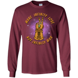 T-Shirts Maroon / YS Infinity Peace Youth Long Sleeve T-Shirt