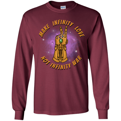 T-Shirts Maroon / YS Infinity Peace Youth Long Sleeve T-Shirt