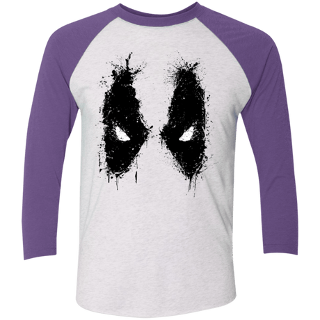 T-Shirts Heather White/Purple Rush / X-Small Ink Badass Men's Triblend 3/4 Sleeve