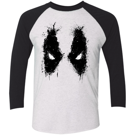 T-Shirts Heather White/Vintage Black / X-Small Ink Badass Men's Triblend 3/4 Sleeve