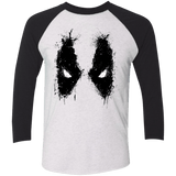 T-Shirts Heather White/Vintage Black / X-Small Ink Badass Men's Triblend 3/4 Sleeve