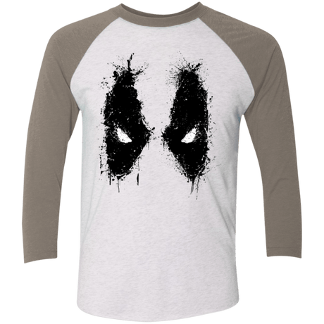 T-Shirts Heather White/Vintage Grey / X-Small Ink Badass Men's Triblend 3/4 Sleeve