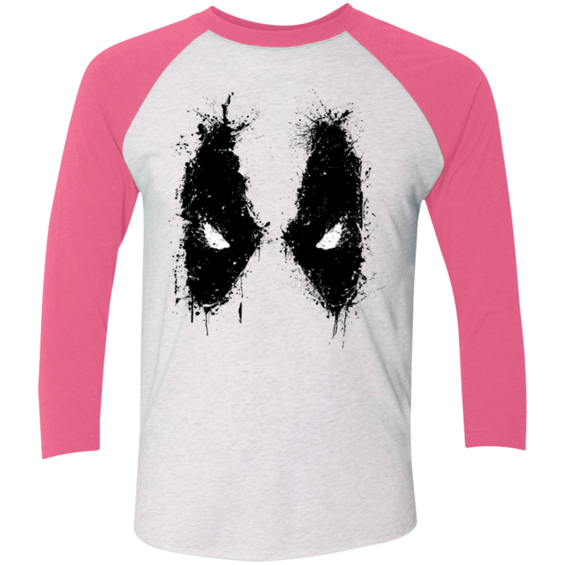 T-Shirts Heather White/Vintage Pink / X-Small Ink Badass Men's Triblend 3/4 Sleeve