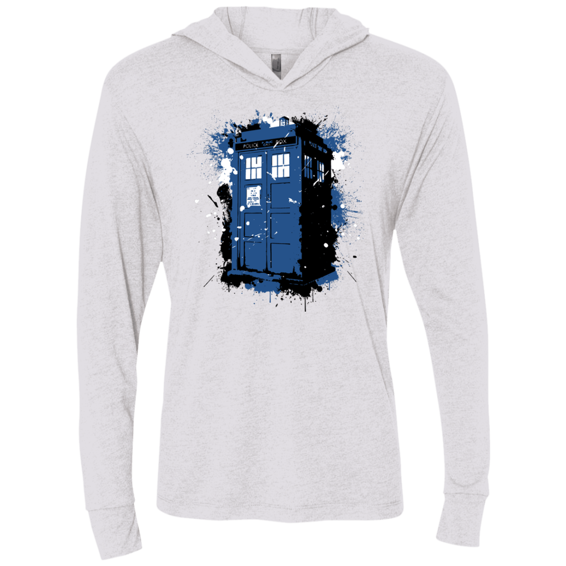 T-Shirts Heather White / X-Small Ink Box Triblend Long Sleeve Hoodie Tee