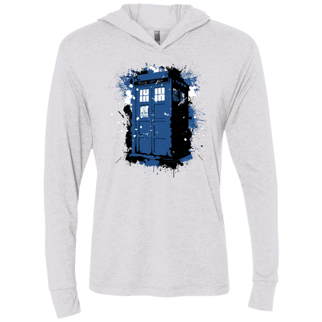 T-Shirts Heather White / X-Small Ink Box Triblend Long Sleeve Hoodie Tee