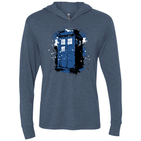 T-Shirts Indigo / X-Small Ink Box Triblend Long Sleeve Hoodie Tee