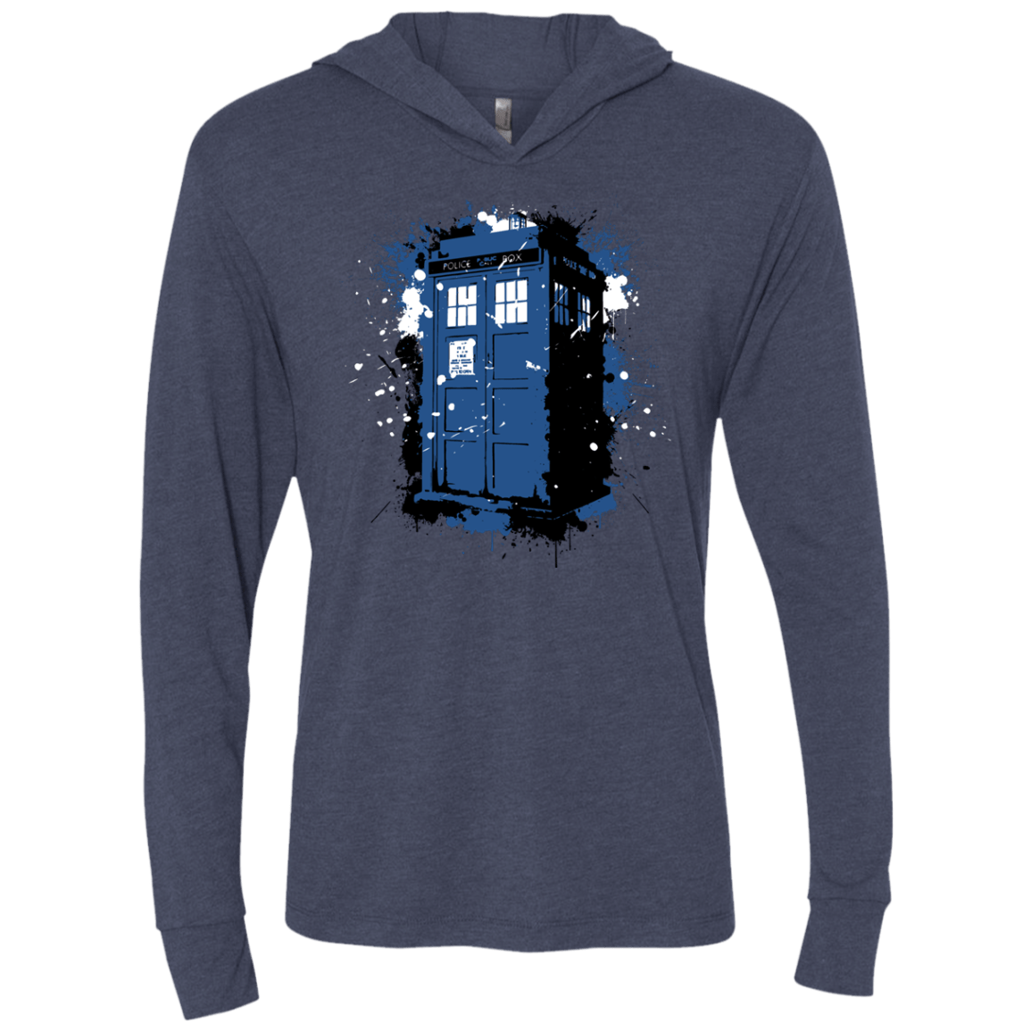 T-Shirts Vintage Navy / X-Small Ink Box Triblend Long Sleeve Hoodie Tee