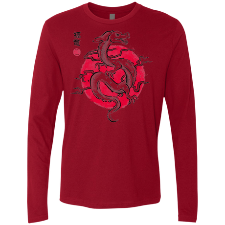 T-Shirts Cardinal / Small Ink Fukuryu Men's Premium Long Sleeve