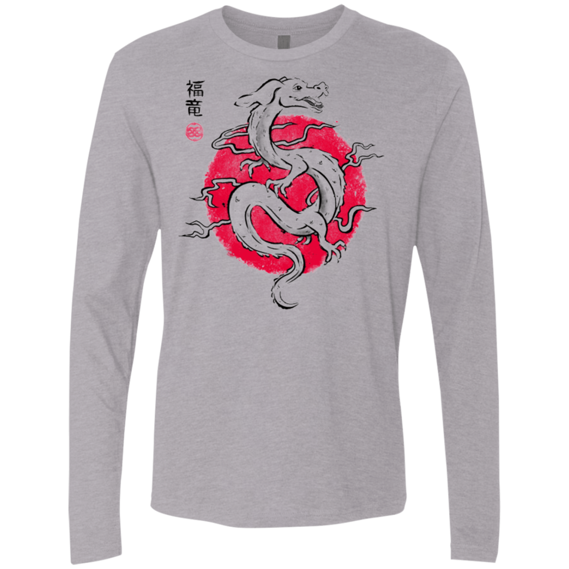T-Shirts Heather Grey / Small Ink Fukuryu Men's Premium Long Sleeve