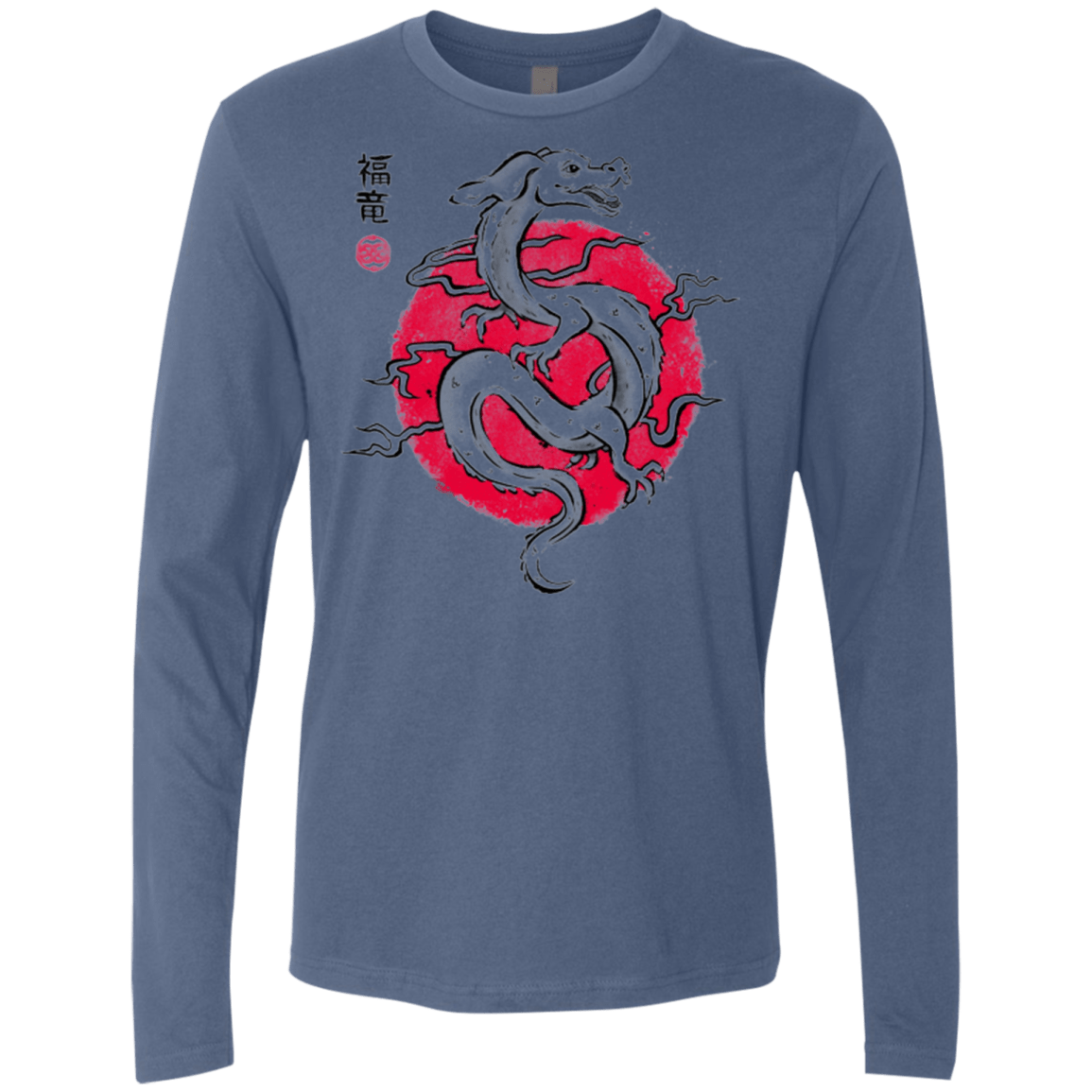 T-Shirts Indigo / Small Ink Fukuryu Men's Premium Long Sleeve