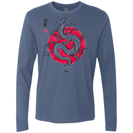 T-Shirts Indigo / Small Ink Fukuryu Men's Premium Long Sleeve