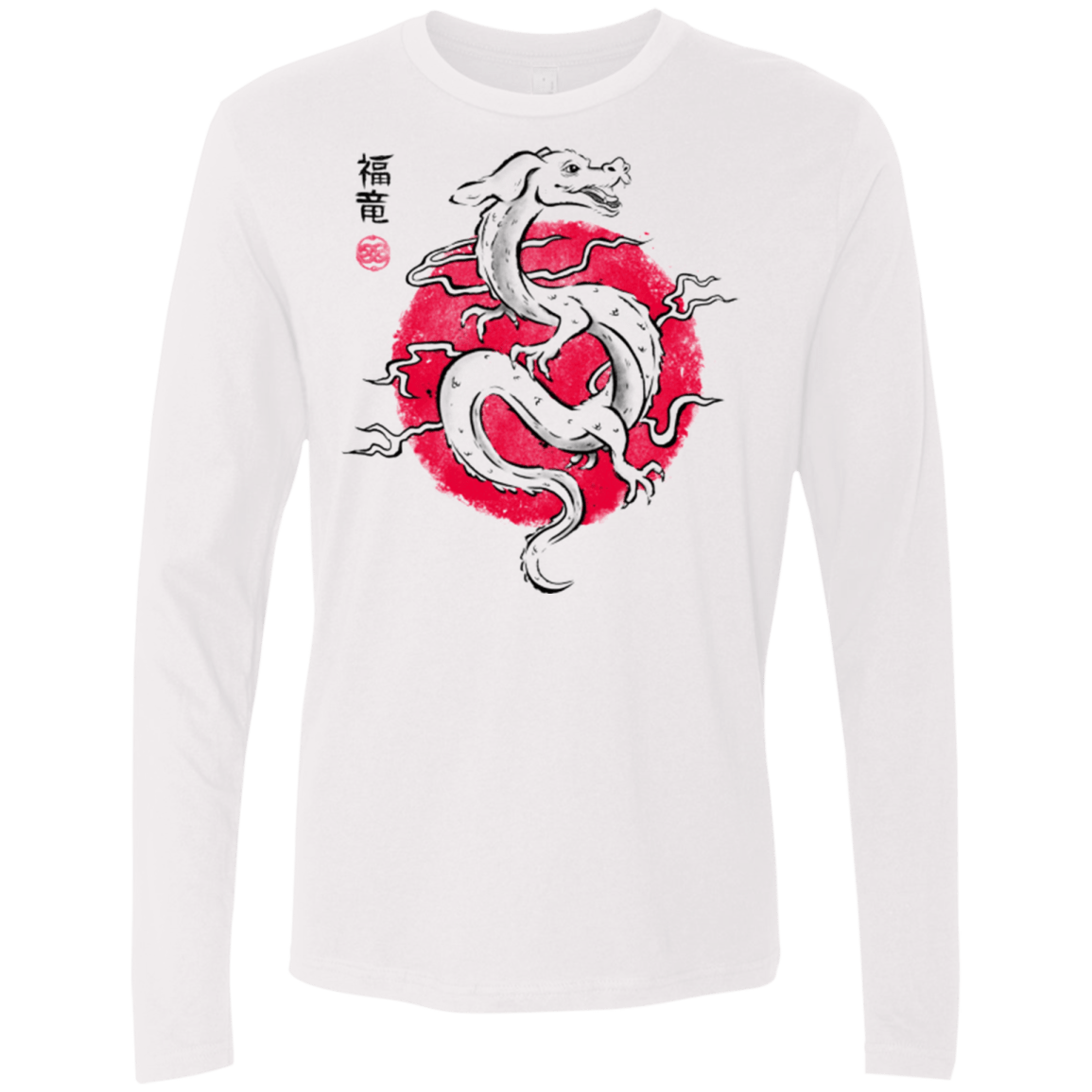 T-Shirts White / Small Ink Fukuryu Men's Premium Long Sleeve