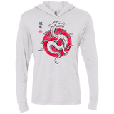 T-Shirts Heather White / X-Small Ink Fukuryu Triblend Long Sleeve Hoodie Tee