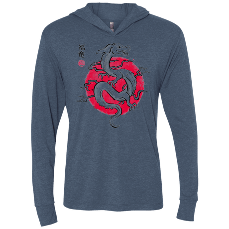 T-Shirts Indigo / X-Small Ink Fukuryu Triblend Long Sleeve Hoodie Tee