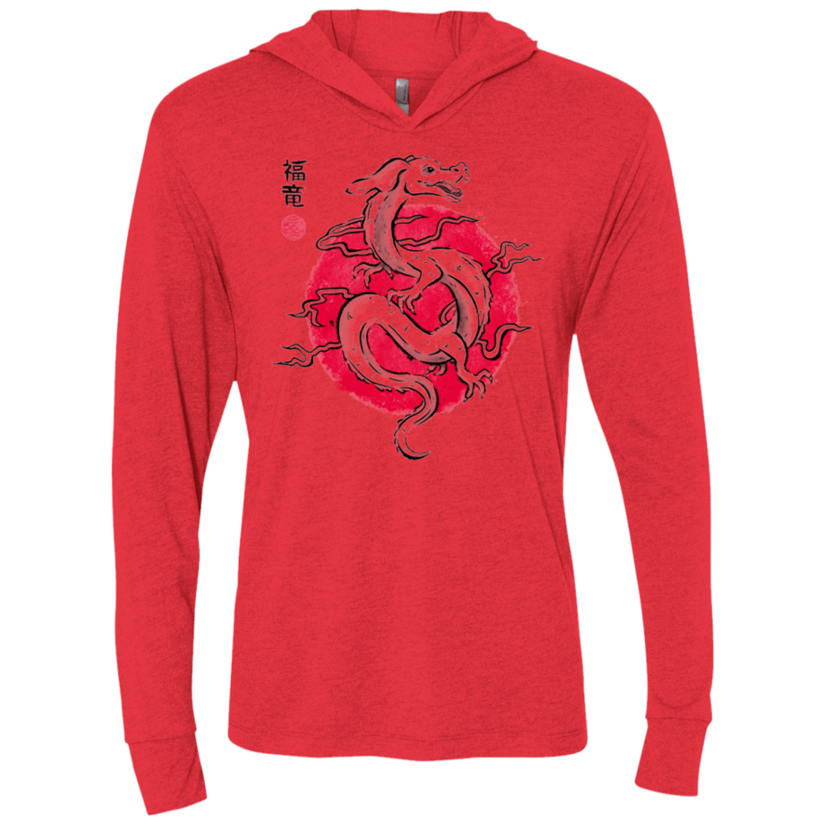 T-Shirts Vintage Red / X-Small Ink Fukuryu Triblend Long Sleeve Hoodie Tee