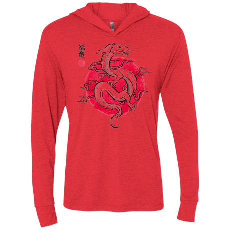 T-Shirts Vintage Red / X-Small Ink Fukuryu Triblend Long Sleeve Hoodie Tee