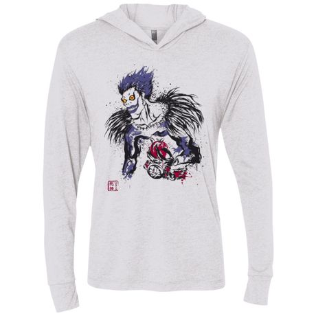 T-Shirts Heather White / X-Small Ink-Ryuk Triblend Long Sleeve Hoodie Tee
