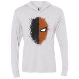 T-Shirts Heather White / X-Small Ink Stroke Triblend Long Sleeve Hoodie Tee