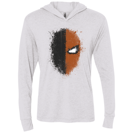 T-Shirts Heather White / X-Small Ink Stroke Triblend Long Sleeve Hoodie Tee