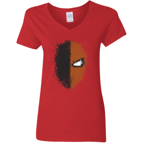 T-Shirts Red / S Ink Stroke Women's V-Neck T-Shirt