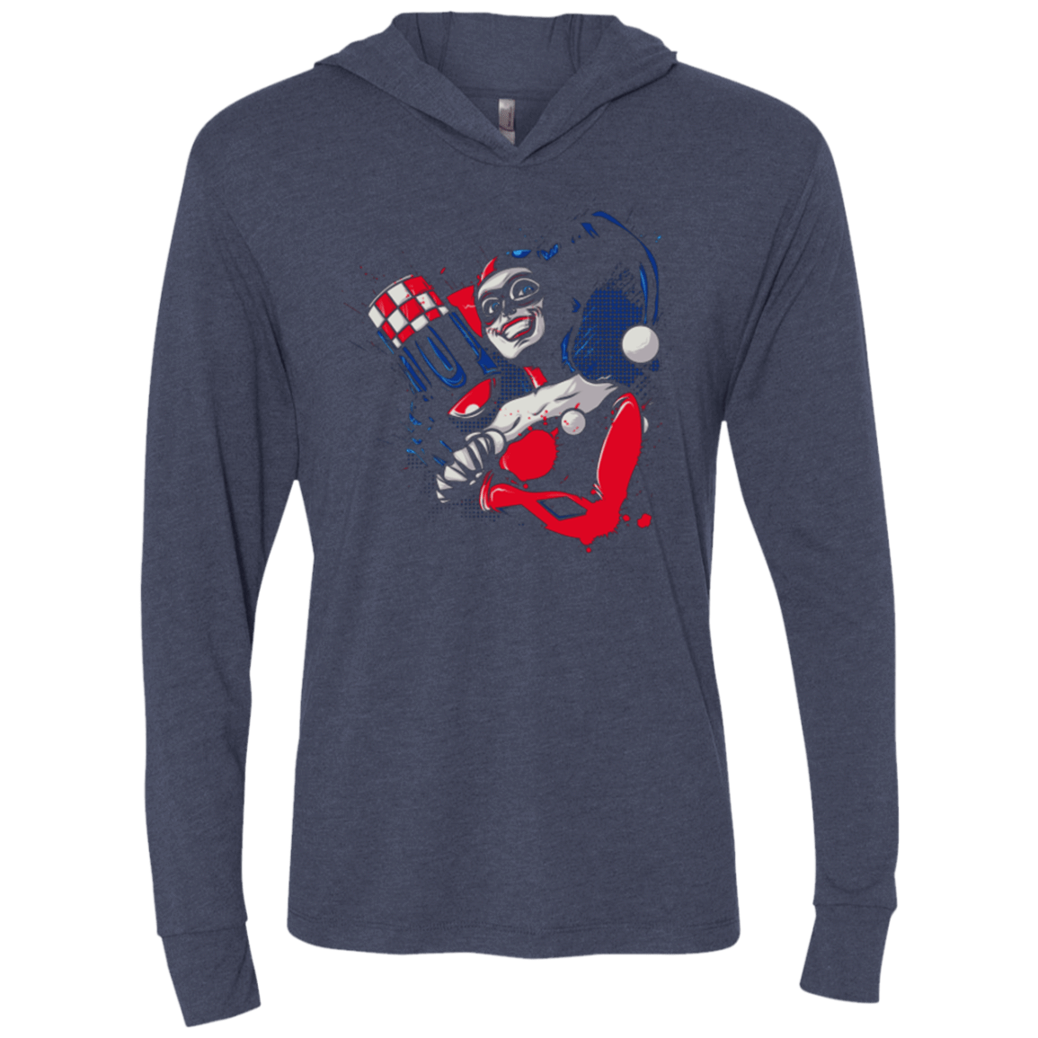 T-Shirts Vintage Navy / X-Small Insane Queen Triblend Long Sleeve Hoodie Tee