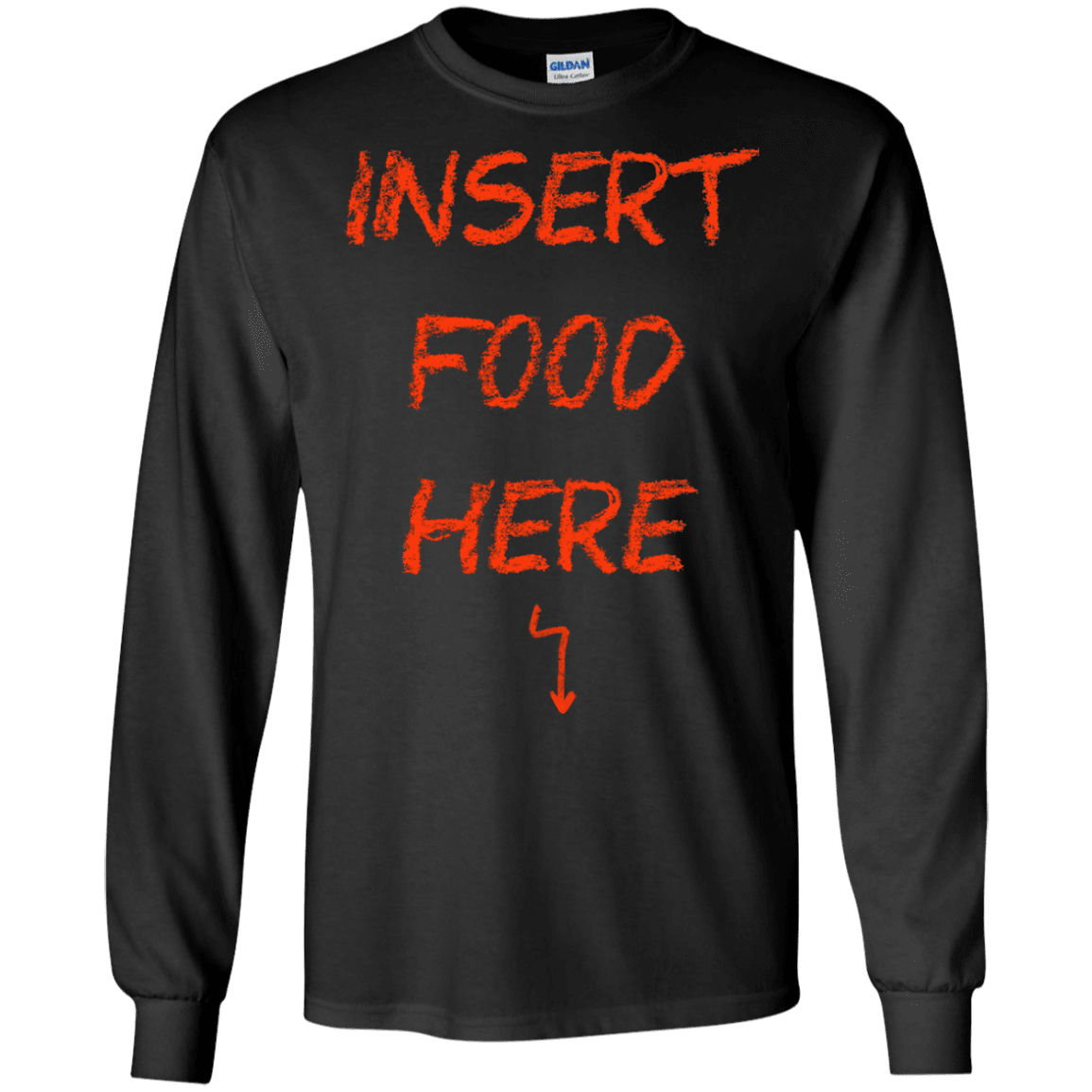 T-Shirts Black / S Insert Food Men's Long Sleeve T-Shirt