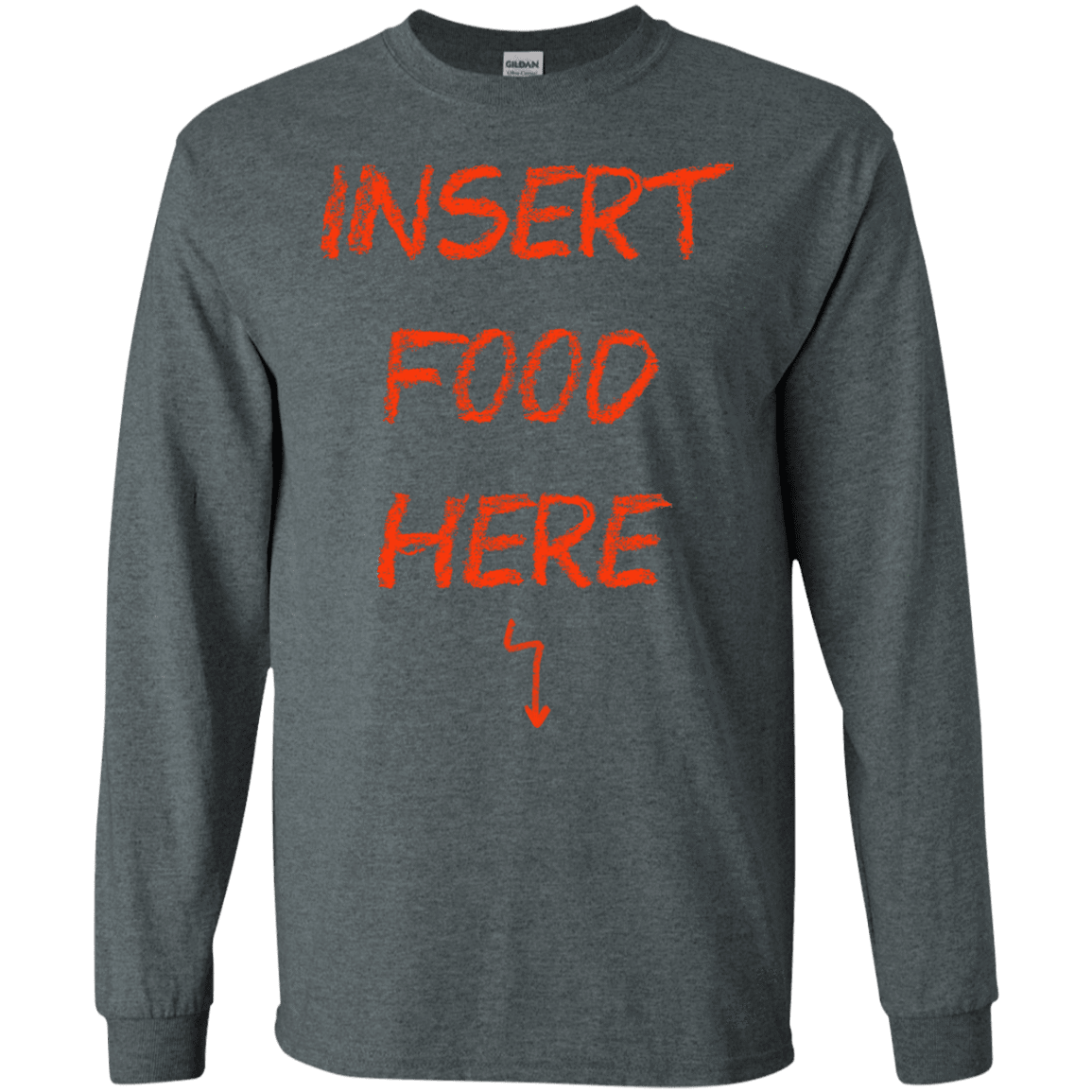 T-Shirts Dark Heather / S Insert Food Men's Long Sleeve T-Shirt