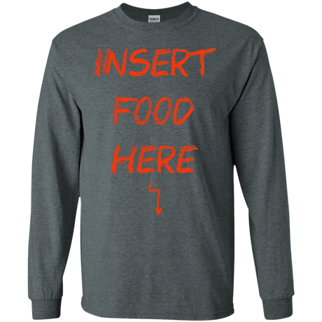 T-Shirts Dark Heather / S Insert Food Men's Long Sleeve T-Shirt