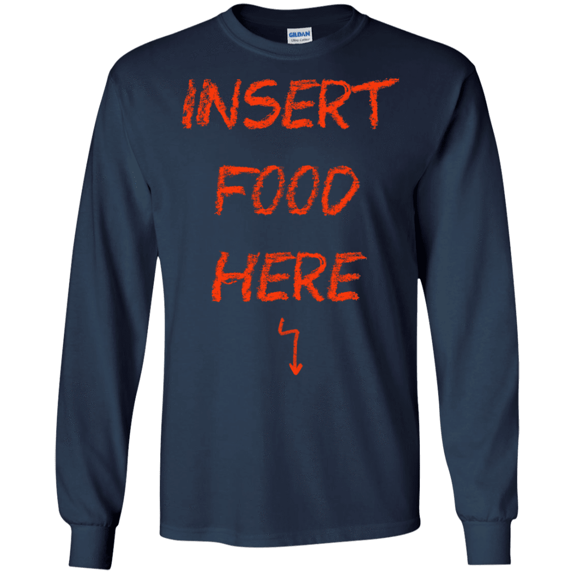 T-Shirts Navy / S Insert Food Men's Long Sleeve T-Shirt