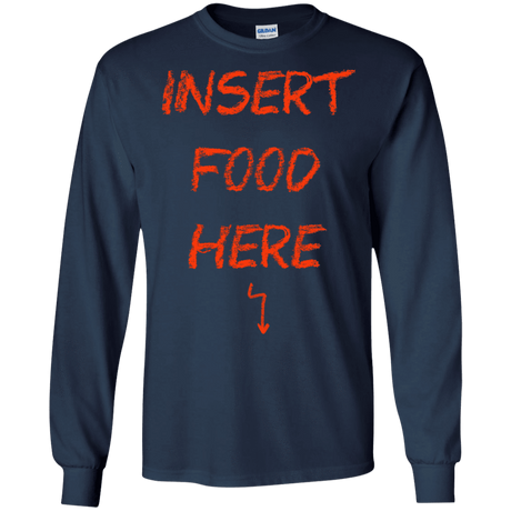 T-Shirts Navy / S Insert Food Men's Long Sleeve T-Shirt