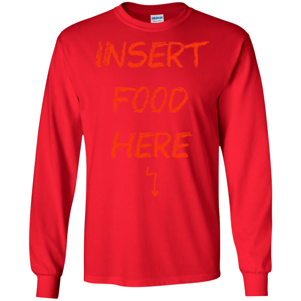 T-Shirts Red / S Insert Food Men's Long Sleeve T-Shirt