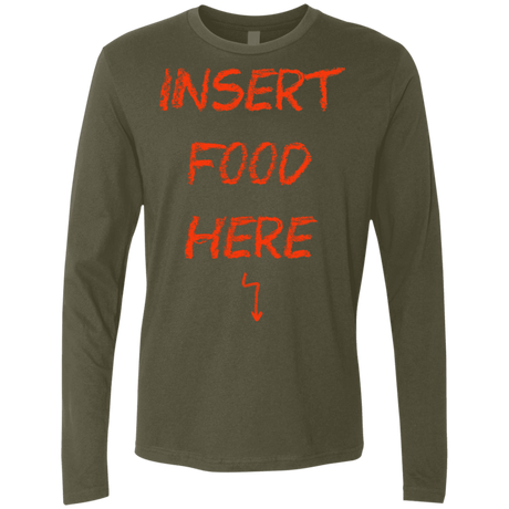 T-Shirts Military Green / S Insert Food Men's Premium Long Sleeve