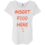 T-Shirts Heather White / X-Small Insert Food Triblend Dolman Sleeve