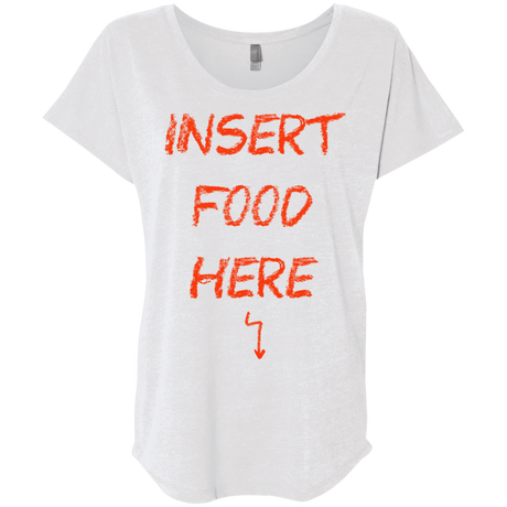 T-Shirts Heather White / X-Small Insert Food Triblend Dolman Sleeve