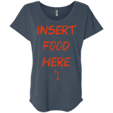 T-Shirts Indigo / X-Small Insert Food Triblend Dolman Sleeve