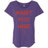 T-Shirts Purple Rush / X-Small Insert Food Triblend Dolman Sleeve