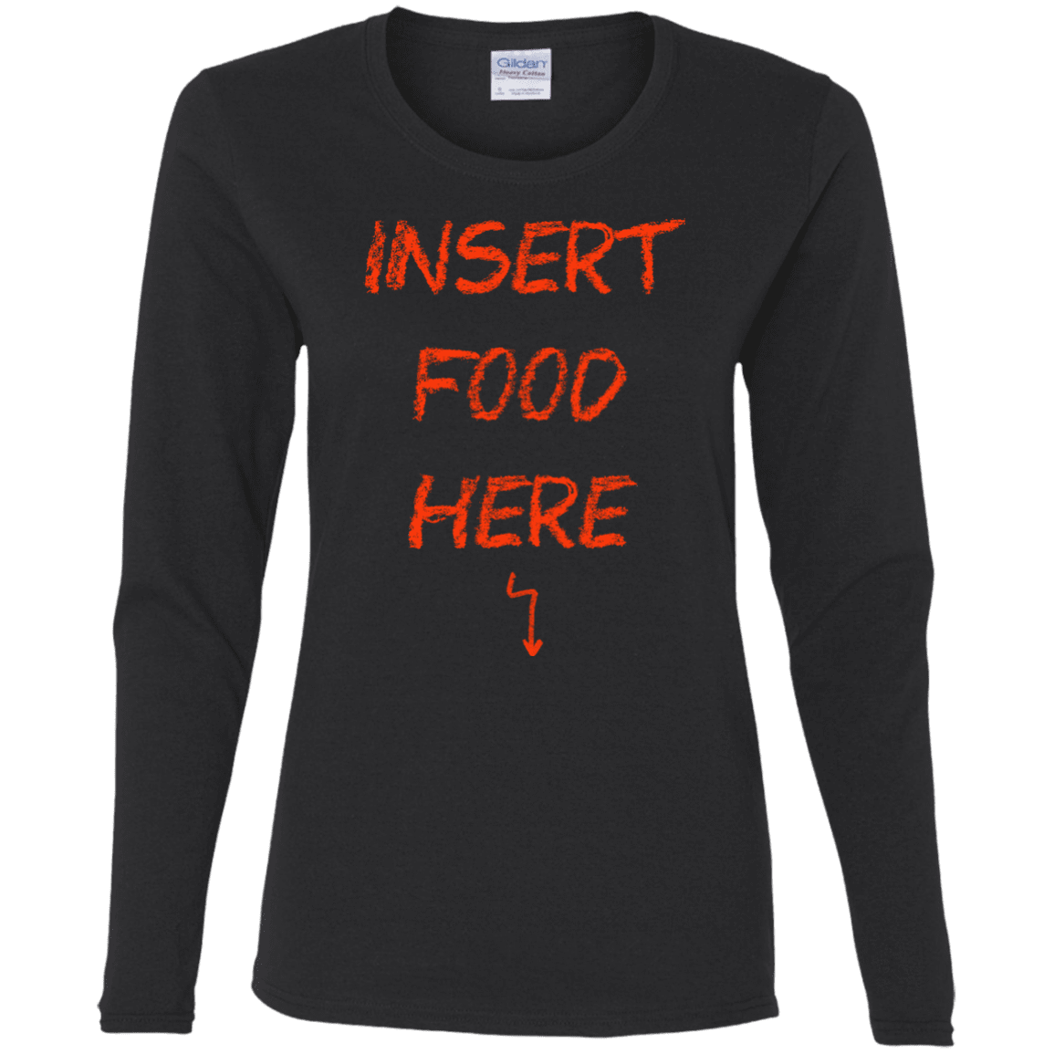 T-Shirts Black / S Insert Food Women's Long Sleeve T-Shirt
