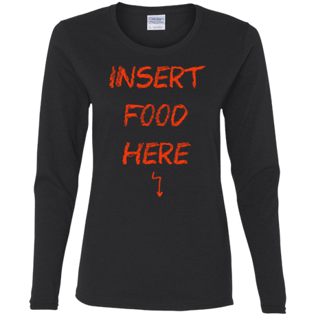 T-Shirts Black / S Insert Food Women's Long Sleeve T-Shirt