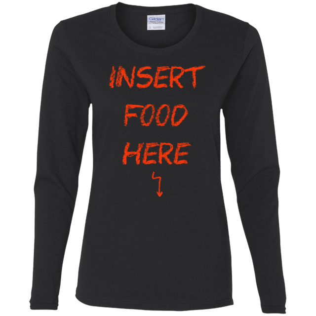 T-Shirts Black / S Insert Food Women's Long Sleeve T-Shirt