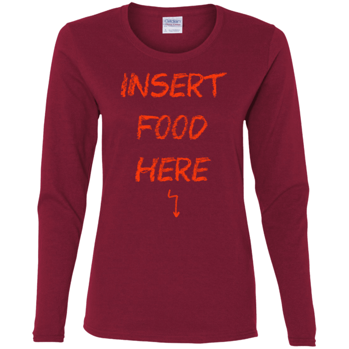 T-Shirts Cardinal / S Insert Food Women's Long Sleeve T-Shirt