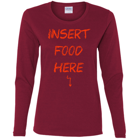 T-Shirts Cardinal / S Insert Food Women's Long Sleeve T-Shirt