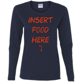 T-Shirts Navy / S Insert Food Women's Long Sleeve T-Shirt