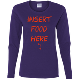 T-Shirts Purple / S Insert Food Women's Long Sleeve T-Shirt